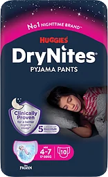 Nattbyxblöja Flicka 4-7 år 17-30kg 10-p DryNites