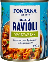 Ravioli i Tomatsås Vegetarisk