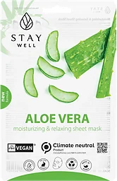 Ansiktsmask Vegan Sheet Mask Aloe 1-p Stay Well
