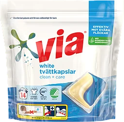 White Clean+care Tvättkapslar
