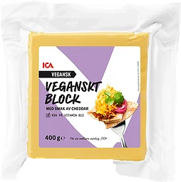 Ost Cheddar Block Vegansk 400g ICA