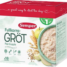 Fullkornsgröt Frukt Från 1år 16 port 530g Semper