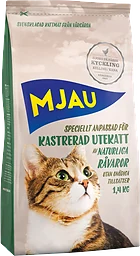 Kattmat Kyckling för kastrerad utekatt 1,4kg Mjau