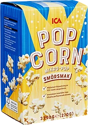 Micropopcorn Smörsmak 270g 3-p ICA