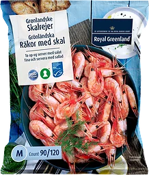 Räkor med skal 90/120 st/kg Fryst 500g Royal Greenland