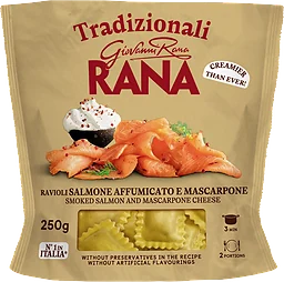 Pasta Ravioli Rökt Lax och Mascarpone Färsk 250g Rana