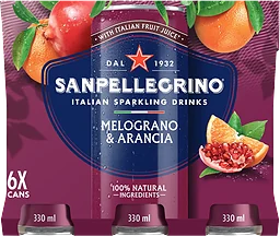 Läsk Melograno/Arancia 6-p 33cl San Pellegrino