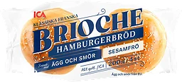 Brioche Hamburgerbröd Sesam 4-p 200g ICA