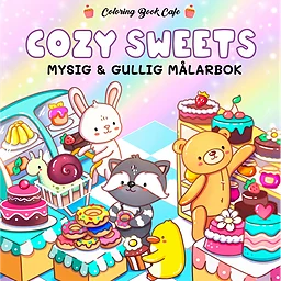 Cozy Sweets. Mysig och gullig Cozy Coloring målarbok från Coloring Book Cafe