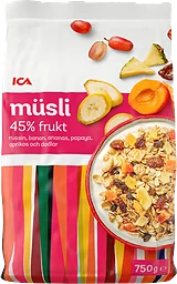 Müsli 45% Frukt 750g ICA