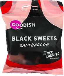 Lakrits Black Sweets Salthallon 100g Finsk Lakrits