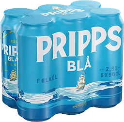 Öl Ljus Lager Folköl 2.8% 6x50cl Pripps Blå