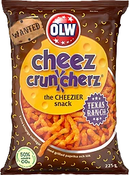 Ostbågar Cheez cruncherz Texas ranch 225g Olw