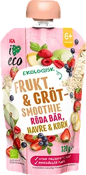 Barngröt Röda bär havre & korn Ekologisk 6m 120g ICA I love eco