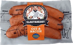Filékorv Ost och Bacon Kötthalt 75% 255g Slaktarkorv