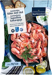 Räkor med skal 90/120 Fryst 1kg Royal Greenland