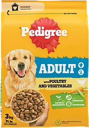 Hundmat Adult Fågel med fjäderfä och grönsaker 3000 Gram Pedigree