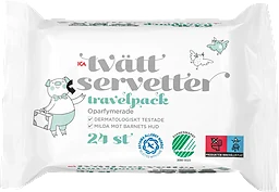 Tvättservetter Oparfymerade Reseförpackning 24-p ICA