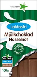 Mjölkchoklad Hasselnöt Laktosfri 100g Greenstar