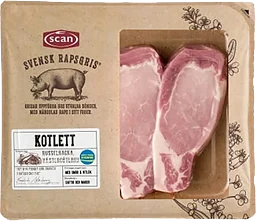 Kotlett rapsgris benfri 450g Scan