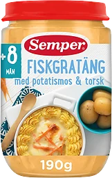 Gratäng med potatis & fisk 8m 190g Semper