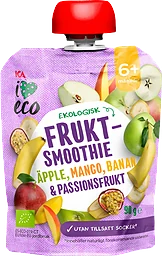 Fruktsmoothie Äpple, mango, banan & passionsfrukt 6+mån 90g ICA I love eco