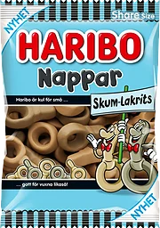 Skumnappar Lakrits 120g Haribo