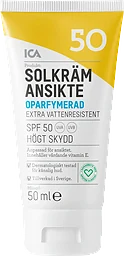 Solkräm Ansikte SPF50 Oparfymerad 50ml ICA Hjärtat