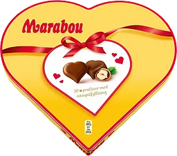 Pralin Hjärta Hasselnötsfyllning 30-p 165g Marabou
