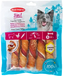 Hundtugg 3in1 Tuggben Kyckl&Morot Best 5st friend