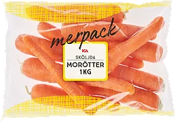 Tvättade morötter 1kg Klass 1 ICA