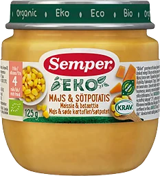 Majs och sötpotatis Från 4m 125g KRAV Semper
