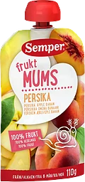 Fruktmums Persika, äpple & banan 6m 110g Semper