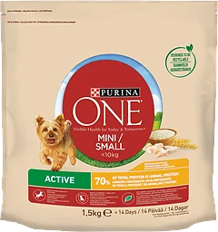 Hundmat Active Kyckling & Ris Purina 1,5kg ONE