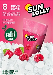 Isglass Hallon Ej fryst 8-p 480ml Sun Lolly