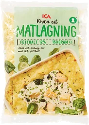 Matlagningsost Riven 12% 150g ICA