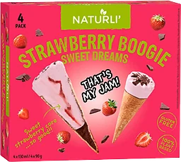 Glasstrut Strawberry Boogie Vegansk 4-p Naturli'
