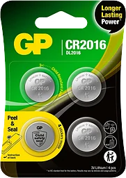 Batteri Knappcell GP Lithium CR2016 4-pack GP