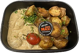 Fläskfilégryta med champinjoner