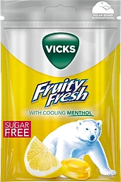 Halstablett Fruity Fresh Lemon & natural menthol sockerfri 72g Vicks