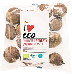 Rödbetor Ekologiska 1kg KRAV Klass 1 ICA I
