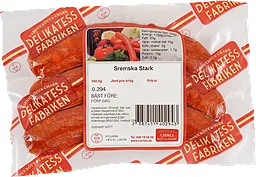 Korv Sremska stark  ca 290g Carnex kött & chark