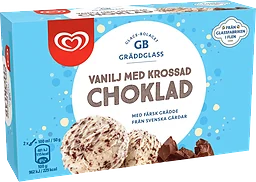 Gräddglass Vanilj med krossad choklad 500ml GB Gräddglass