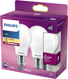 LED-lampa 60W E27 2-pack