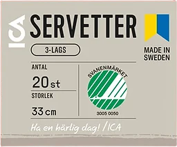 Servett 33cm Röd 20-p ICA
