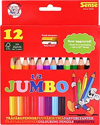 Träfärgpennor 1/2 Jumbo 12-p Sense