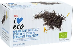 Madame grey Svart te med bergamott & apelsin Ekologisk 20-p ICA I love eco