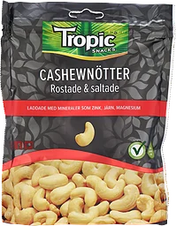 Cashewnötter Rostade och Saltade 170g Tropic Snacks
