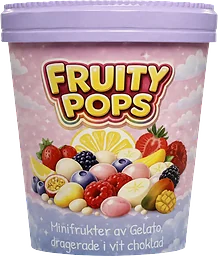 Glassbitar Dragerade I Vit Choklad Fruity Pops 540ml Frost Bakery