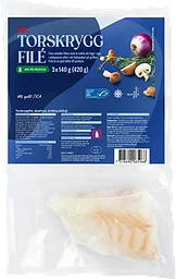 Ryggfilé av Torsk Fryst 3-p 420g ICA